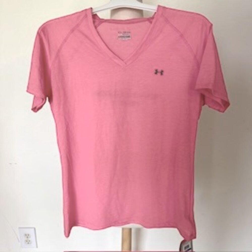 NWT Women's Under Armour Loose Fit Wounded Warrior Project Top, Salmon, XL